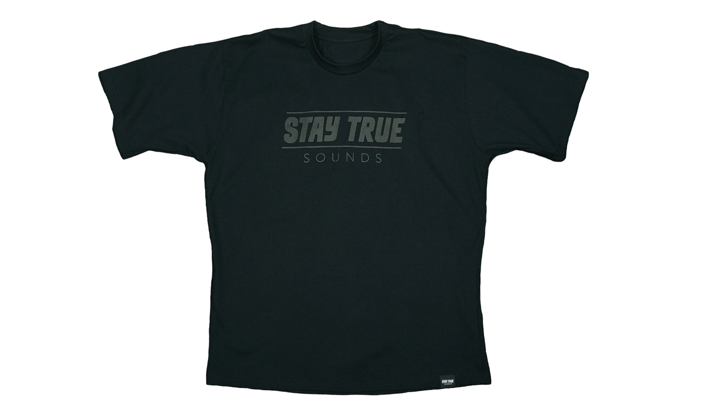 Stay True Sounds - Plain Black T (Black Print)